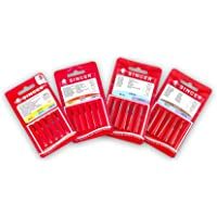 Singer Pack de 4 Paquetes de Agujas para Coser Punto- Elástico- Universales- Algodón- Tejanos y Cuero 2020- 2045- 20246…